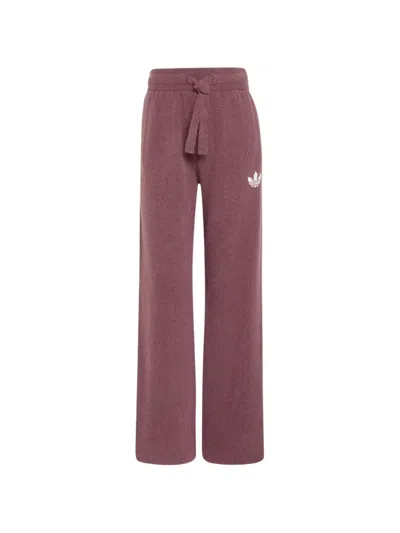 Adidas Originals Logo-embroidered Knit Trousers In Purple