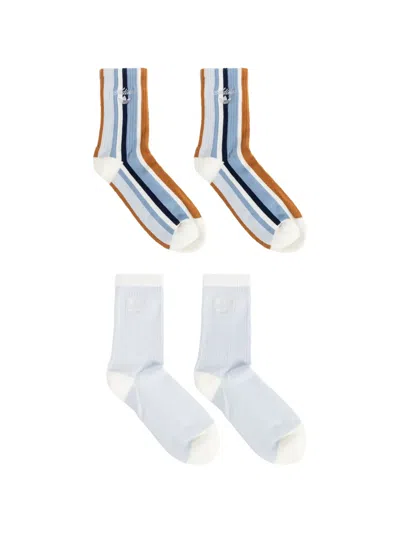Adidas Originals Logo-embroidered Striped Socks In Multi