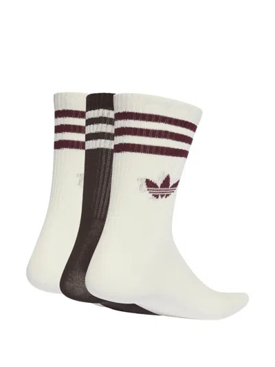 Adidas Originals Logo-embroidered Striped Socks (set Of Three Pairs) In Multi