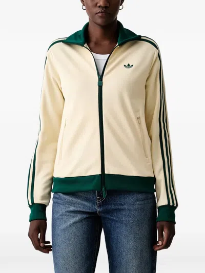 Adidas Originals Logo-embroidered Striped Track Jacket In Nude