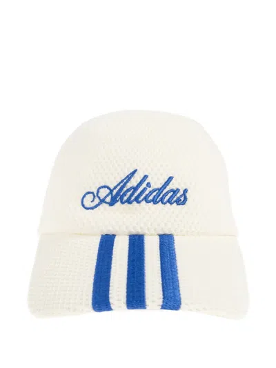 Adidas Originals Logo-embroidered Striped-peak Cap In Neutral