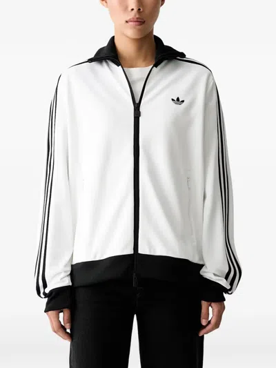 Adidas Originals Logo-embroidered Striped-sleeve Track Jacket In White