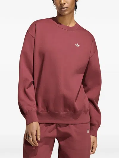 Adidas Originals Logo-embroidered Sweatshirt In Red