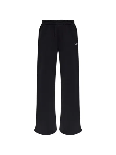 Adidas Originals Essentials Fleece Wide Leg Pants In Black