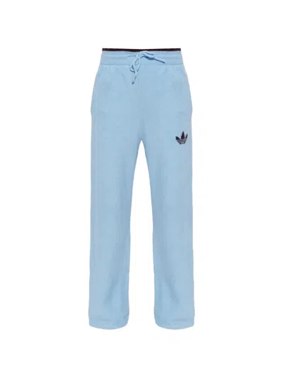 Adidas Originals Logo-embroidered Track Pants In Blue