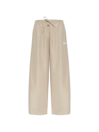 Adidas Originals Logo-embroidered Track Pants In Neutral