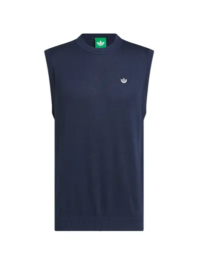 Adidas Originals Logo-embroidered Vest In Blue