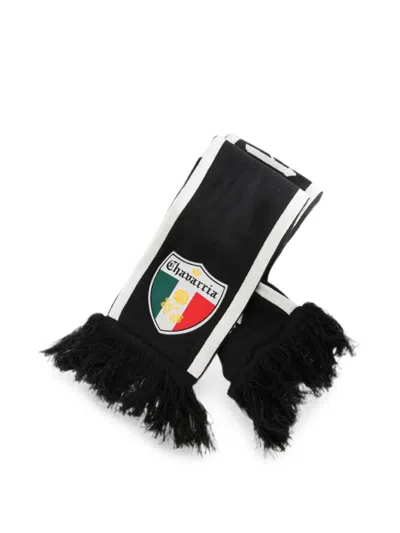 Adidas Originals Logo-patch Fringed Scarf In Black