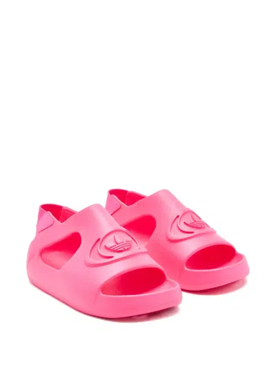 Adidas Originals Kids' Logo-patch Sandals In Pink