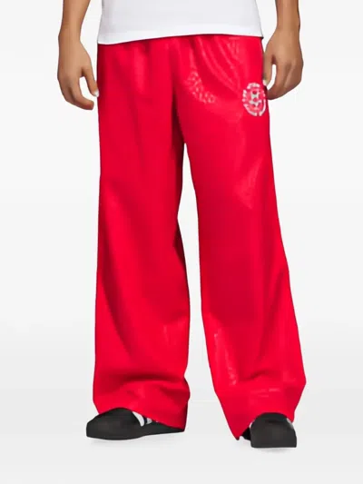 Adidas Originals Logo-patch Track Pants In Red