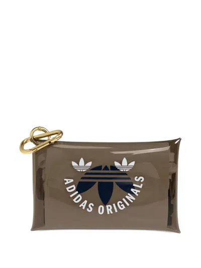 Adidas Originals Logo-print Pouch Keyring In Brown