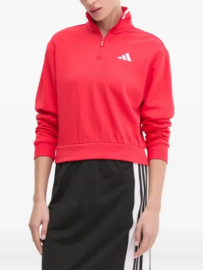 Adidas Originals Logo-print Quarter-zip Sweater In Multi