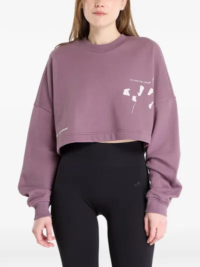 Adidas Originals Logo-print Sweatshirt In Purple