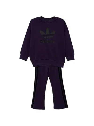 Adidas Originals Kids' Logo-print Tracksuit Set In Purple