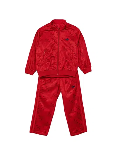 Adidas Originals Kids' Logo-print Tracksuit Set In Red