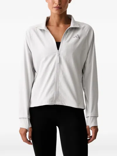 Adidas Originals Logo-print Zip-up Jacket In Grey