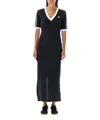 Adidas Originals Adicolor 3-stripes Knit Maxi Dress In Black