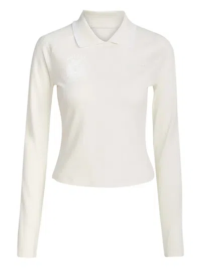Adidas Originals Long Sleeve Polo Top In White