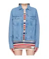Adidas Originals Long-sleeved Denim Jacket In Blue
