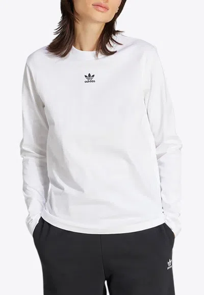Adidas Originals Long-sleeved Essentials T-shirt In Metallic