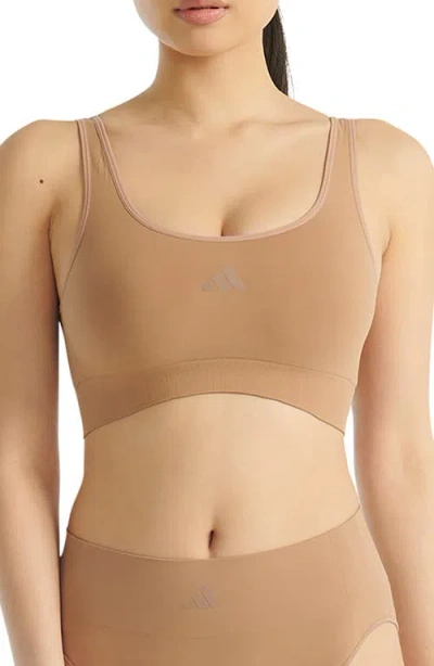 Adidas Originals Longline Sports Bra In Brown