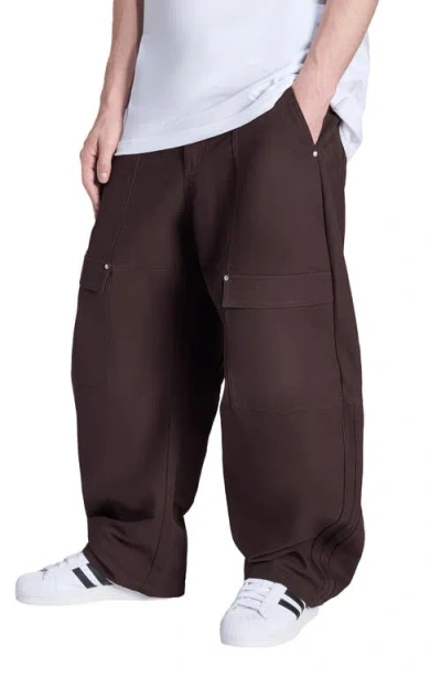 Adidas Originals Loose Fit Canvas Cargo Pants In Brown