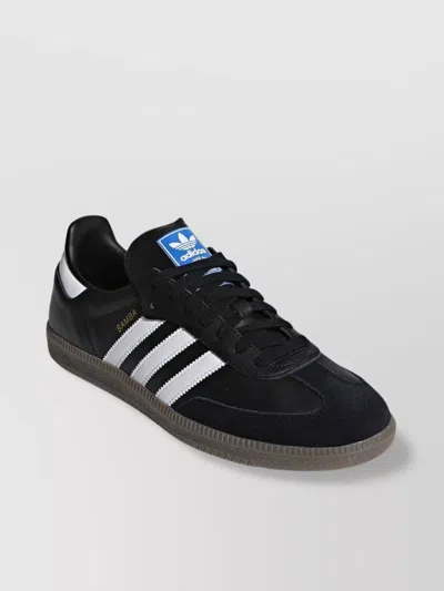 Adidas Originals Low-top Rubber Sole Sneakers With Contrast Stripes In Black