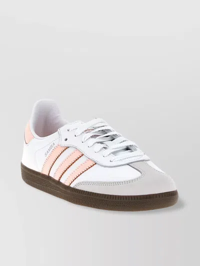 Adidas Originals Low-top Sneakers With Contrast Stripes And Rubber Sole In White