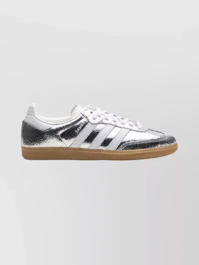 Adidas Originals Low-top Sneakers With Leather Upper And Metallic Finish In Silver