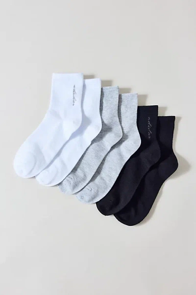 Adidas Originals Luxe High Quarter Crew Socks 3-pack In Black, Women's At Urban Outfitters In Multi
