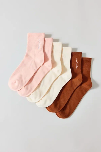 Adidas Originals Luxe High Quarter Crew Socks 3-pack In Pink Combo, Women's At Urban Outfitters In Multi