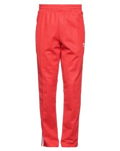 Adidas Originals Man Pants Red Size Xs Cotton, Recycled Polyester