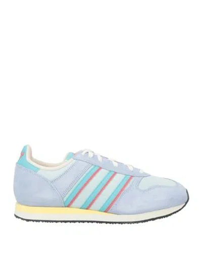Adidas Originals Man Sneakers Sky Blue Size 10 Leather, Textile Fibers