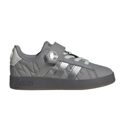 Pre-owned Adidas Originals Marvel Avengers X Adidas Grand Court Little Kid 'grey Silver Metallic' | Kid's Size 11.5 In Gray