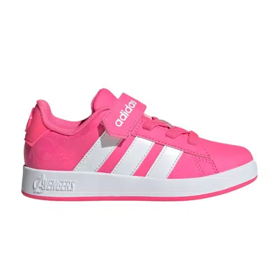 Pre-owned Adidas Originals Marvel Avengers X Adidas Grand Court Little Kid 'lucid Pink Cloud White' | Kid's Size 13