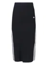Adidas Originals Ribbed Striped Midi Straight Skirt In Multi