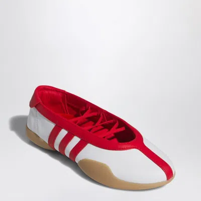 Adidas Originals Taekwondo Mei Leather Ballerina Shoes Contrast Trim In Red