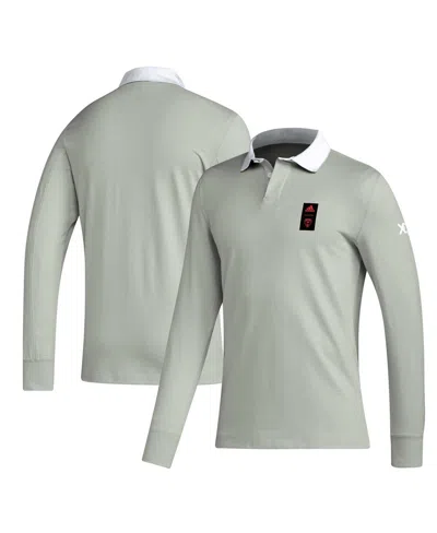 Adidas Originals Men's 2023 Player Gray D.c. United Travel Long Sleeve Polo