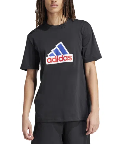 Adidas Originals Men's A Soft Cotton T-shirt With A Bold Graphic Finish In Black