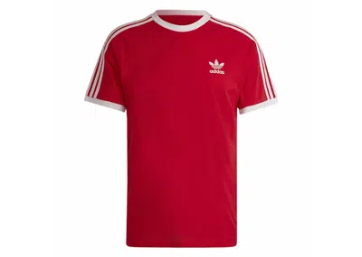 Pre-owned Adidas Originals Men's Adidas Adicolor Classics 3stripes Tee Shirt In Better Scarelet Red
