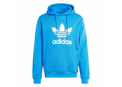 Pre-owned Adidas Originals Men's Adidas Adicolor Classics Trefoil Hoodie In Blue Bird