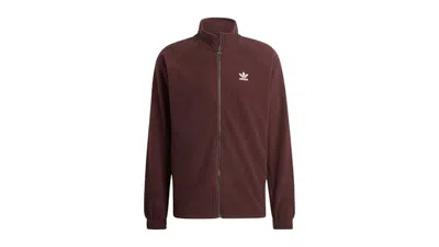 Pre-owned Adidas Originals Men's Adidas Adicolor Classics Trefoil Teddy Fleece Jacket In Shadow Brown