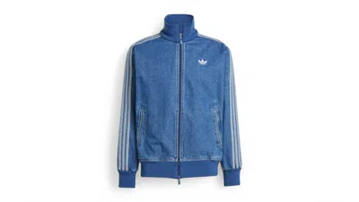 Pre-owned Adidas Originals Men's Adidas Adicolor Denim Firebird Track Top In Medium Blue Denim