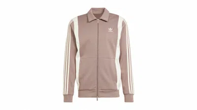 Pre-owned Adidas Originals Men's Adidas Adicolor Panel Track Top In Wonder White/trace Brown In Multi