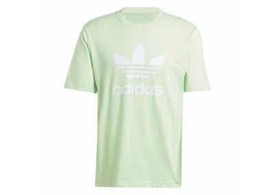 Pre-owned Adidas Originals Men's Adidas Adicolor Trefoil Tee Shirt In Semi Green Spark