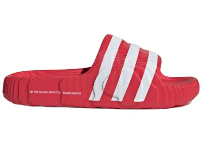 Pre-owned Adidas Originals Men's Adidas Adilette 22 Slides Sneakers In Better Scarelet Red/cloud White In Multi