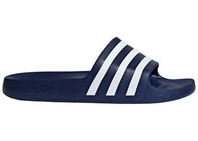 Pre-owned Adidas Originals Men's Adidas Adilette Aqua Slides Sneakers In Dark Blue/cloud White