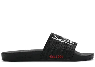 Pre-owned Adidas Originals Men's Adidas Adilette Slides Korn 30th Anniversary Sneakers In Core Black/cloud White/better Scarele