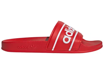 Pre-owned Adidas Originals Men's Adidas Adilette Slides Sneakers In Red/cloud White In Multi