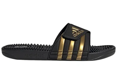 Pre-owned Adidas Originals Men's Adidas Adissage Slides Sneakers In Core Black/gold Metallic In Multi